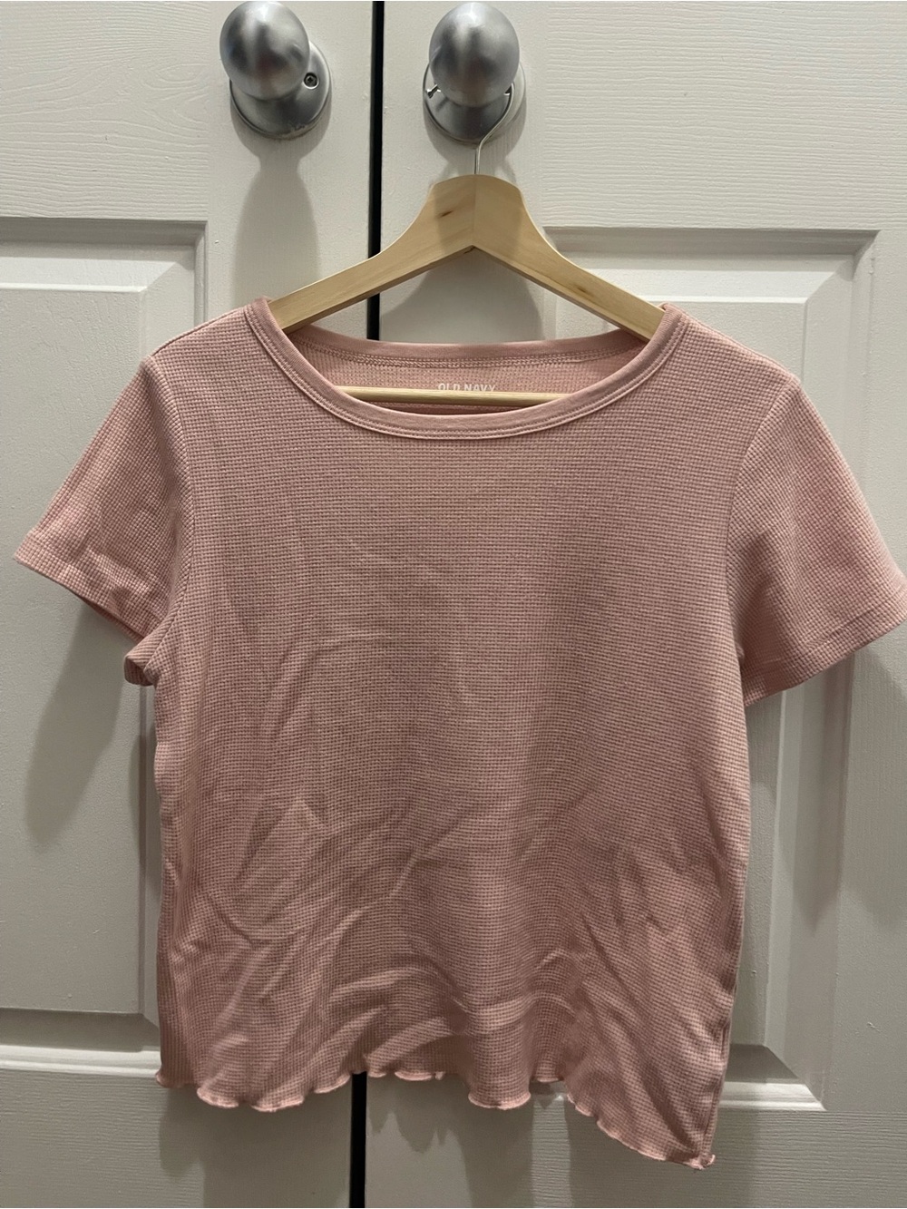 Old Navy Pink Ribbed Short Sleeve Tee
